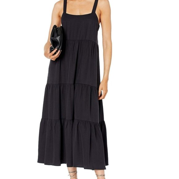The Drop Women's Britt Tiered Maxi Tent Dress Black Size Small - Picture 13 of 15
